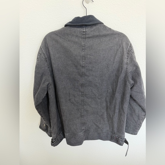 NWT We The Free Sweet Talk Oversized Denim Flannel Lined Chore Jacket XS - Picture 4 of 4